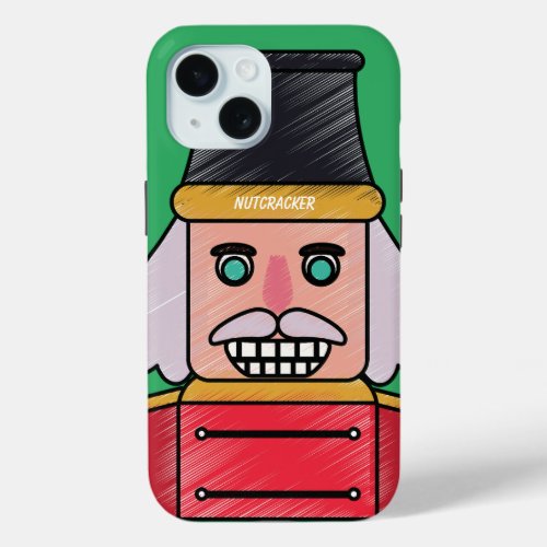 Personalized nutcracker funny hand drawn cartoon iPhone 15 case