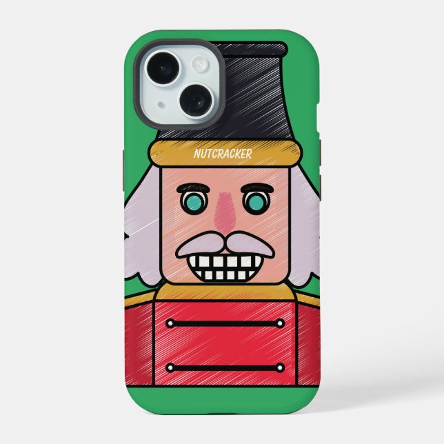 Personalized nutcracker funny hand drawn cartoon iphone case (Back)
