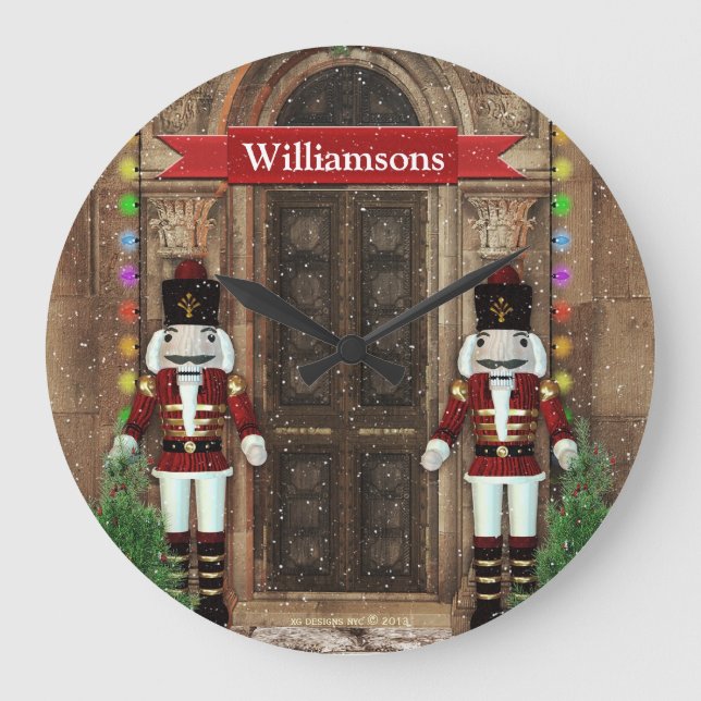 Personalized Nutcracker Holiday Art Wall Clock (Front)