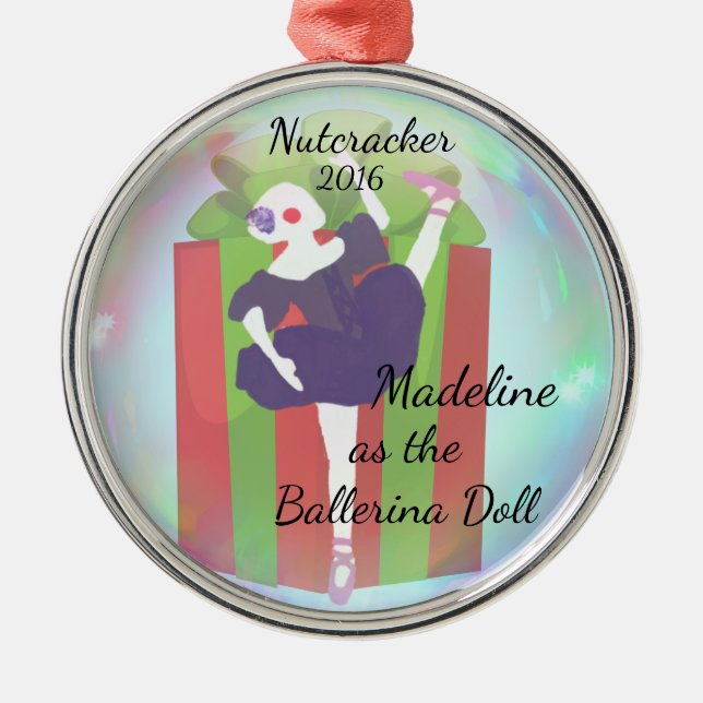 Personalized Nutcracker Ornament - Ballerina Doll (Front)