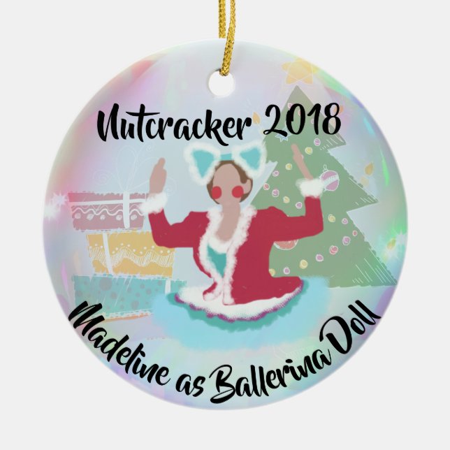 Personalized Nutcracker Ornament - Ballerina Doll (Front)