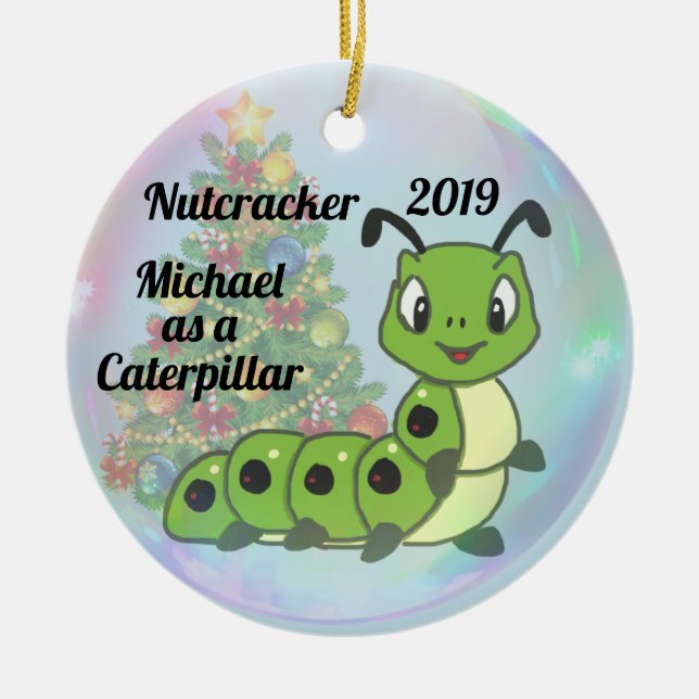 Personalized Nutcracker Ornament - Caterpillar (Front)