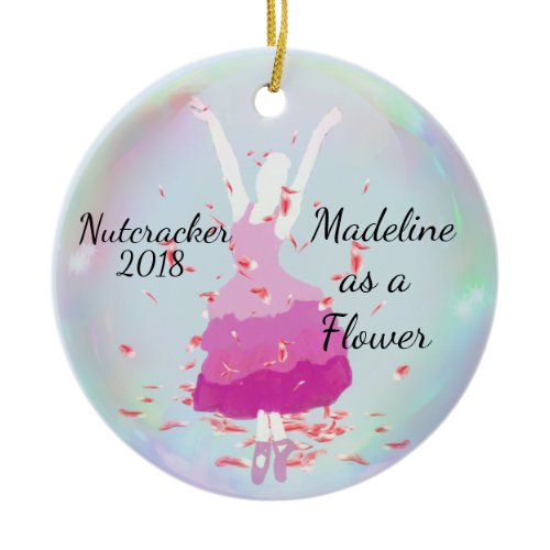Personalized Nutcracker Ornament - flower/angel