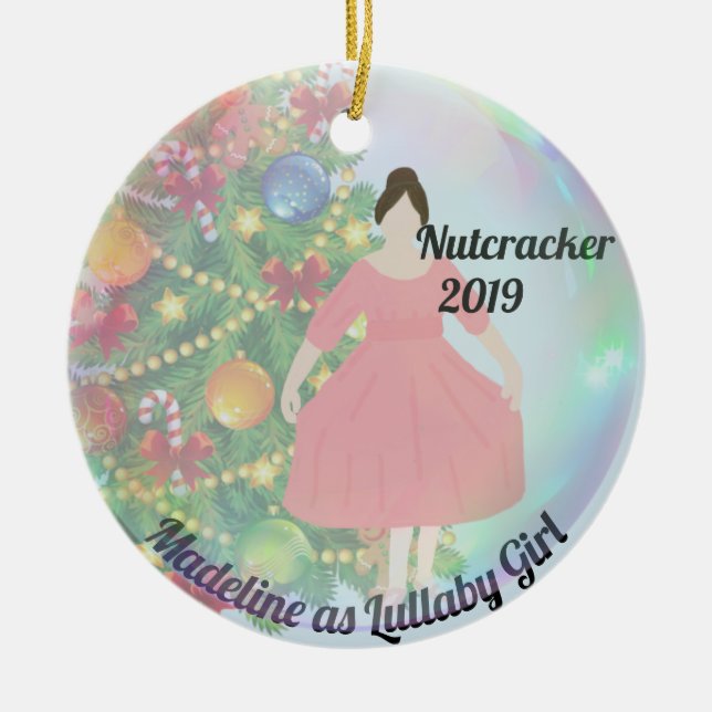 Personalized Nutcracker Ornament - Lullaby Girl (Front)