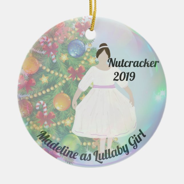 Personalized Nutcracker Ornament - Lullaby Girl (Front)