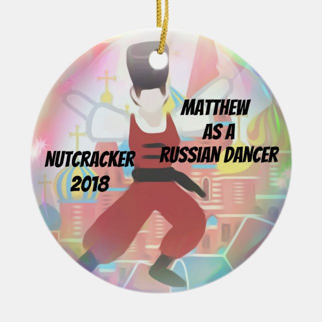 Personalized Nutcracker Ornament - Male Trepak (Front)