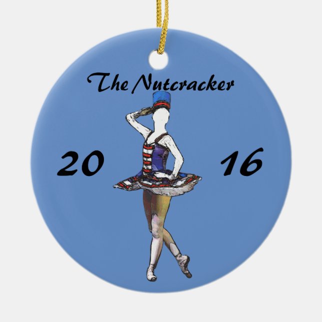 Personalized Nutcracker Ornament - Military Doll (Front)