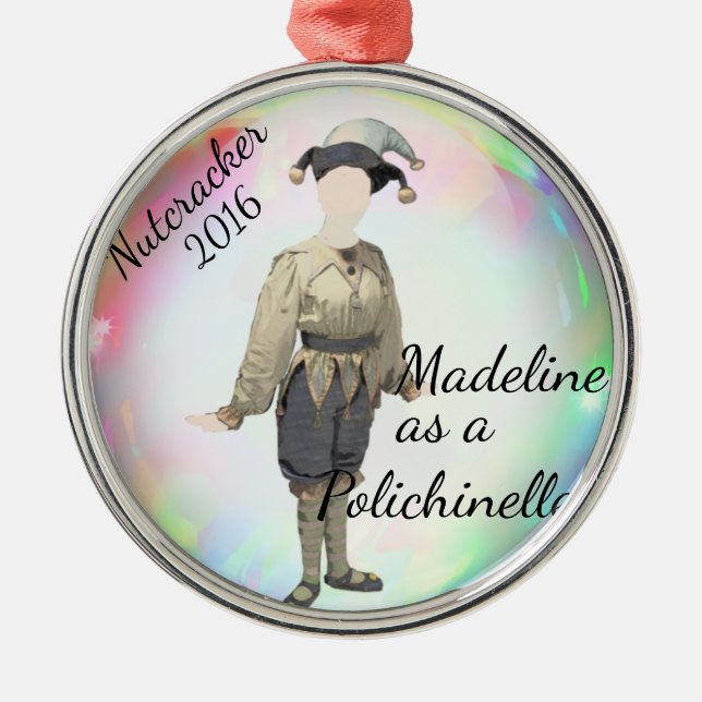 Personalized Nutcracker Ornament- Polichinelle Metal Ornament (Front)