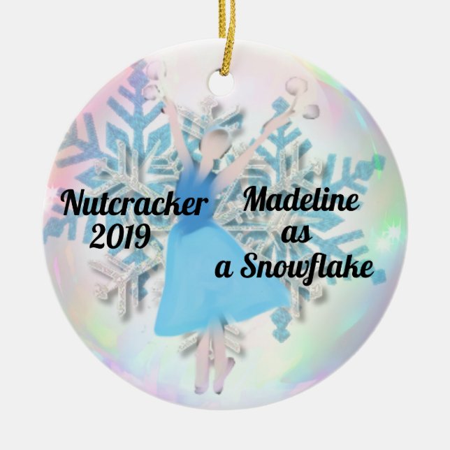 Personalized Nutcracker Ornament - Snowflake (Front)