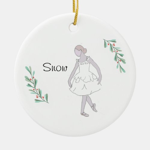 Personalized Nutcracker Snow Keepsake Ceramic Ornament