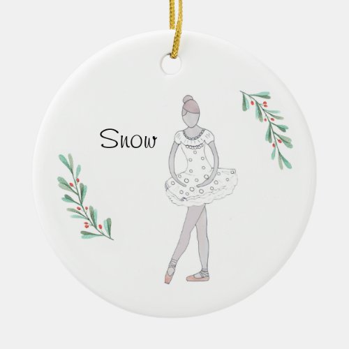 Personalized Nutcracker Snowball Keepsake Ceramic Ornament