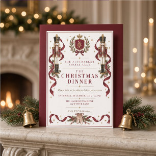 Personalized Nutcracker Social Club Christmas Invitation