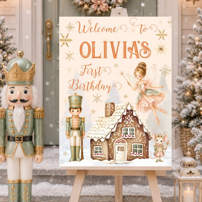 Personalized Nutcracker Sugar Plum Fairy welcome  Poster (Sugar Plum Fairy Toy Soldier House Welcome Sign)