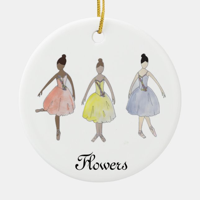 Personalized Nutcracker Waltz of the Flowers Ceramic Ornament (Front)