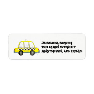 Personalized NYC Yellow Taxi Checker Cab New York Label