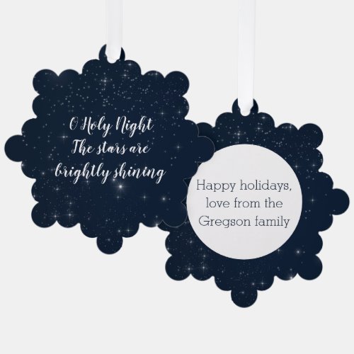 Personalized O Holy Night Christmas Song Lyrics Ornament Card