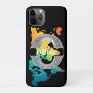  Personalized O Initial Silver Monogram Your Name iPhone 11 Pro Case