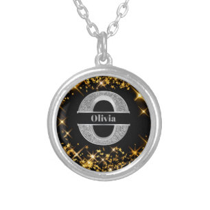  Personalized O Initial Silver Monogram Your Name Plated Necklace