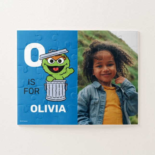 Personalized O is for Oscar the Grouch | Photo Jigsaw Puzzle (Horizontal)
