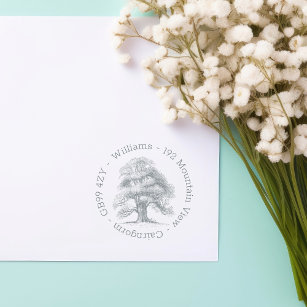 Personalized Oak Tree Home Address  Self-inking Stamp