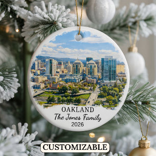Personalized Oakland Ornament, Custom California Ceramic Ornament
