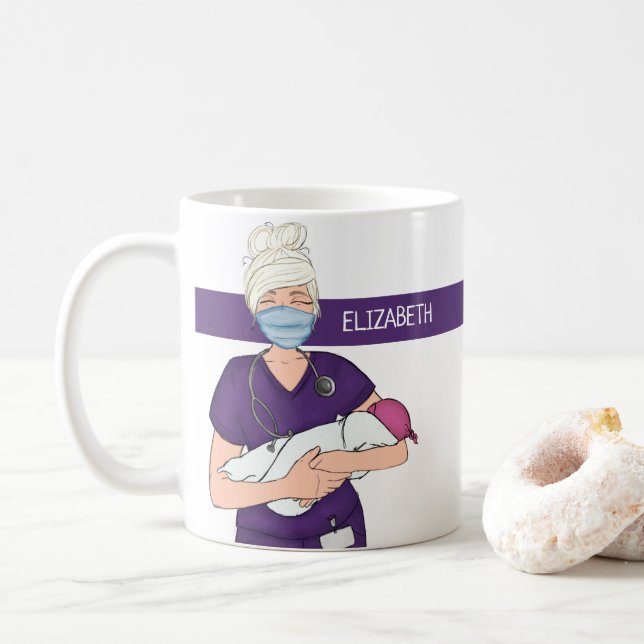 Personalized OB/GYN Nurse Practitioner Coffee Mug (With Donut)