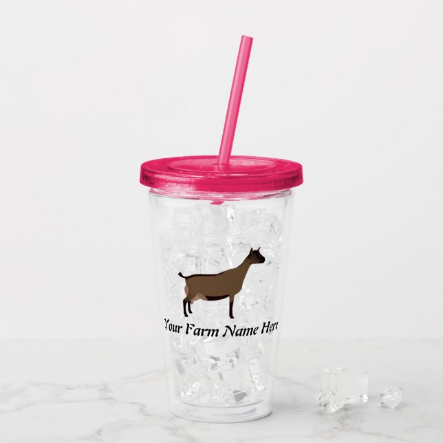 Personalized Oberhasli Dairy Goat Acrylic Tumbler (Back Ice)