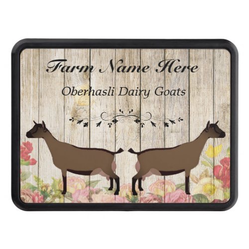 Personalized Oberhasli Dairy Goat Farm Hitch Cover