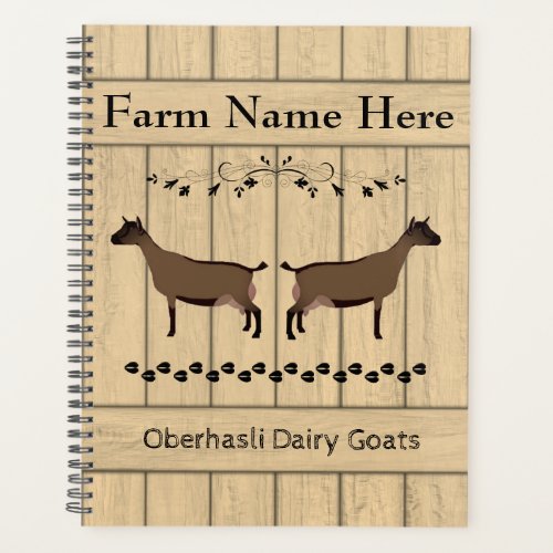 Personalized Oberhasli Dairy Goat Farm Planner