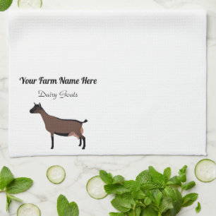 Personalized Oberhasli Dairy Goat Kitchen Towel