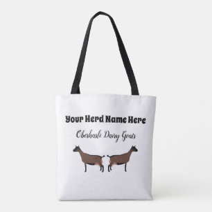 Personalized Oberhasli Dairy Goat Tote Bag