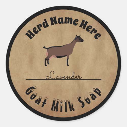 Personalized Oberhasli Goat Milk Soap Classic Round Sticker