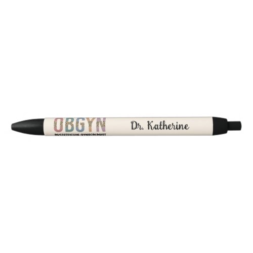 Personalized OBGYN Obstetrician Gynecologist Black Ink Pen