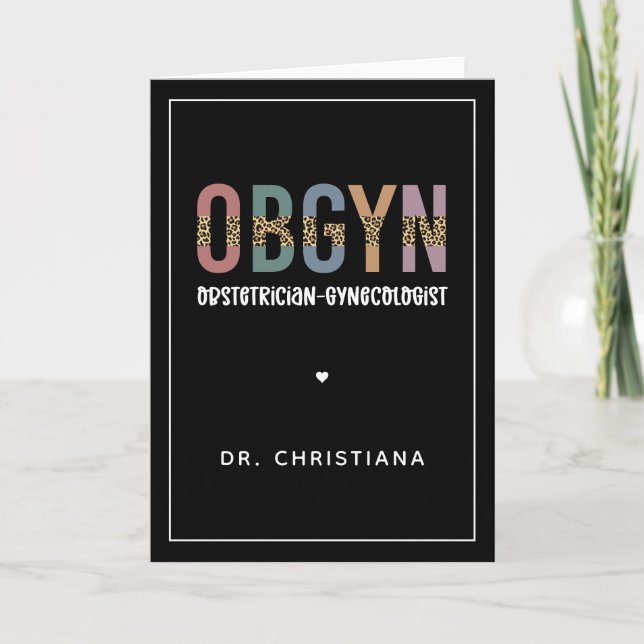 Personalized OBGYN Obstetrician Gynecologist Card (Front)