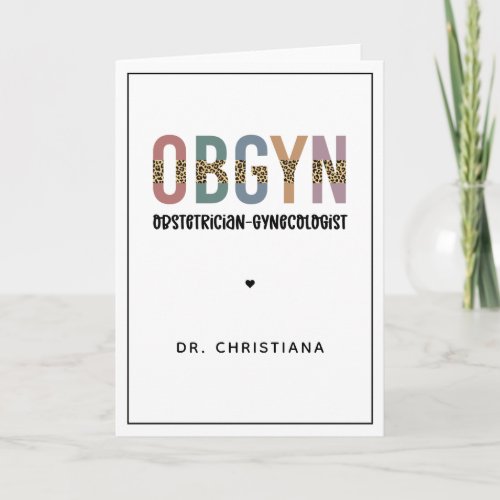 Personalized OBGYN Obstetrician Gynecologist Card