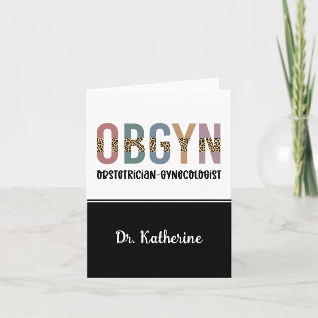 Personalized OBGYN Obstetrician Gynecologist Card (Front)