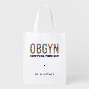 Personalized OBGYN Obstetrician Gynecologist Grocery Bag