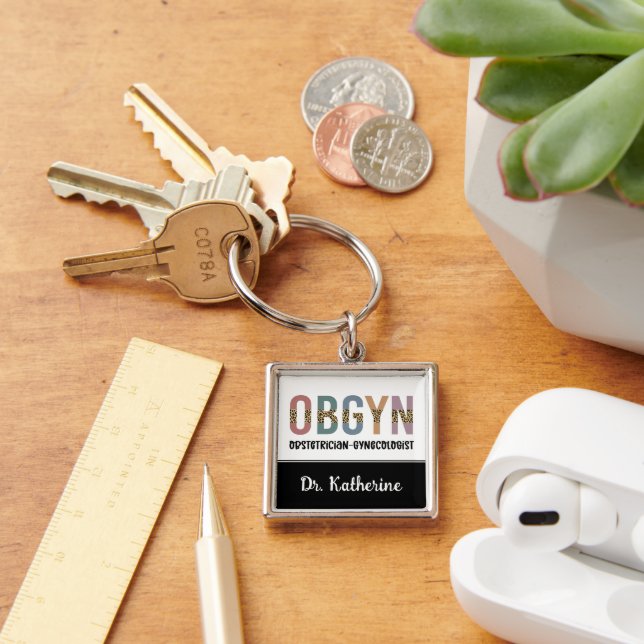 Personalized OBGYN Obstetrician Gynecologist Keychain (Desk)