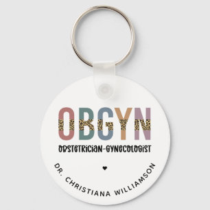 Personalized OBGYN Obstetrician Gynecologist Keychain