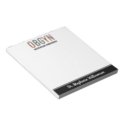 Personalized OBGYN Obstetrician Gynecologist Notepad