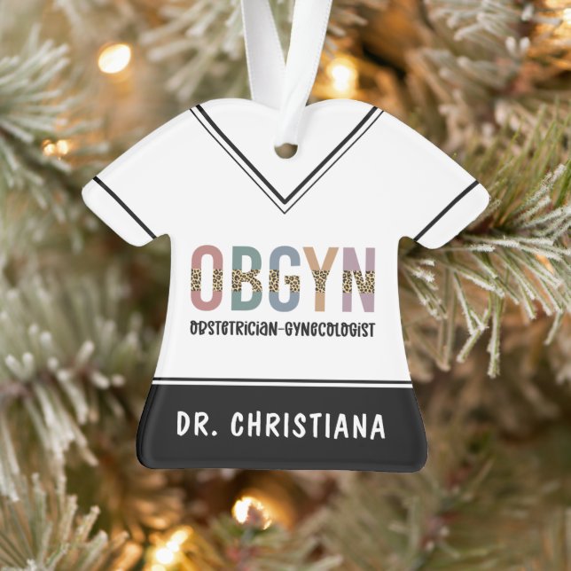 Personalized OBGYN Obstetrician Gynecologist Ornament (Tree)