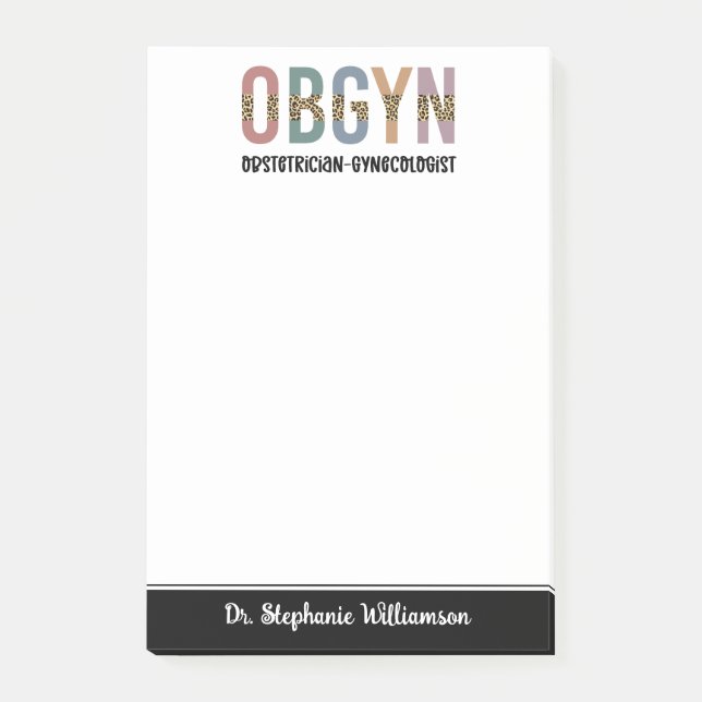 Personalized OBGYN Obstetrician Gynecologist Post-it Notes (Front)