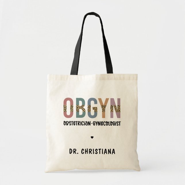 Personalized OBGYN Obstetrician Gynecologist Tote Bag (Front)