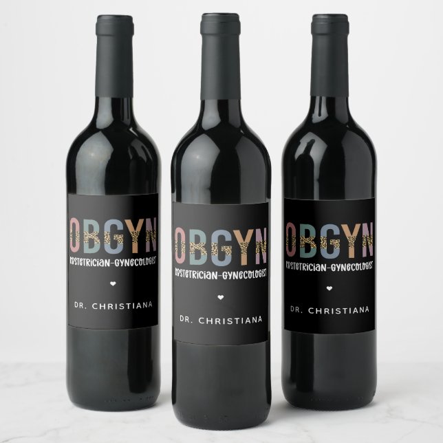 Personalized OBGYN Obstetrician Gynecologist Wine Label (Bottles)