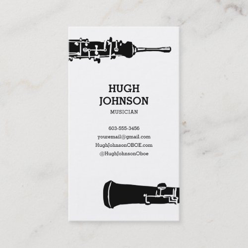 Personalized Oboe Business Card