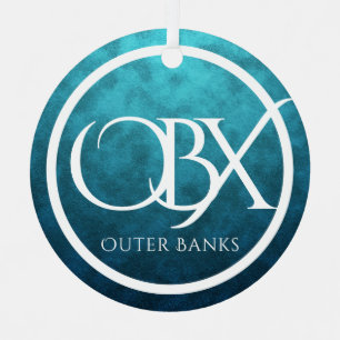 Personalized OBX Outer Banks NC Beach Christmas Metal Ornament