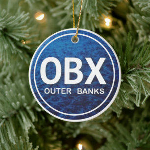 Personalized OBX Outer Banks North Carolina Beach Ceramic Ornament