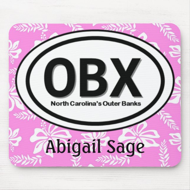 Personalized OBX Outer Banks Pink Mousepad (Front)