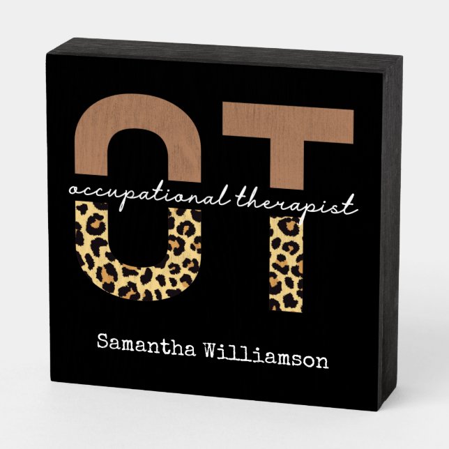 Personalized Occupational therapist OT Gift Wooden Box Sign (Angled Horizontal)