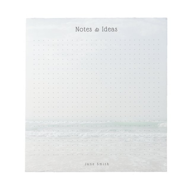Personalized ocean aesthetic dot Grid Notepad (Front)